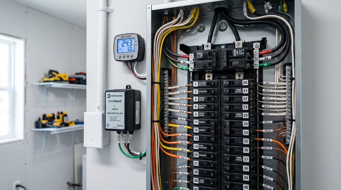 Pristine 200A Electrical Panel After Installation